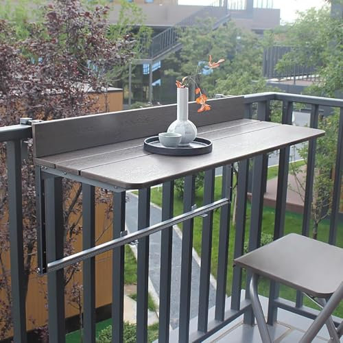 Balkongeländer-hängetisch, Balkontisch-hängedeckgeländer, Außenbalkonstange Für Geländer, Zusammenklappbarer, Verstellbarer Terrassen-gartenbaluster Aus Aluminium, Balkongeländ(Size:120x37cm(47x15in))