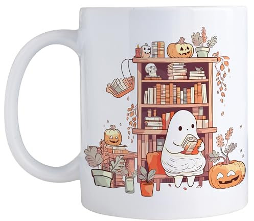 Tasse für Kaffee Pumpkin Spice Halloween-Tasse Kürbis Kaffeetasse Herbst Teetasse inspriende Geschenkeideen für Männer und Frauen Geburtstagsgeschenk- Weiß