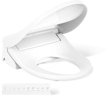 KOHLER Purewash 30804-0 Purewash E880 Siège avant rond pour toilettes existantes, bidet chauffant à l'eau chaude avec télécommande, blanc