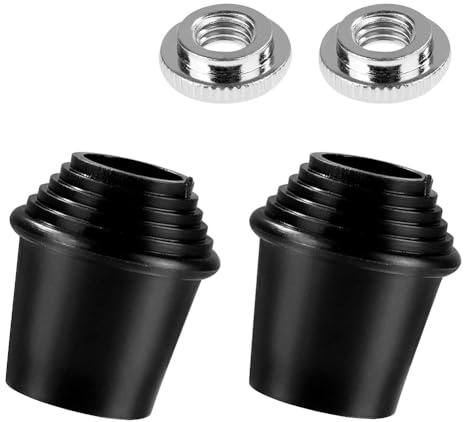 Sefdrert 2 Packs Drum Spur Feet, Drum Legs Threaded Rubber Foot with Lock Nuts for Drum