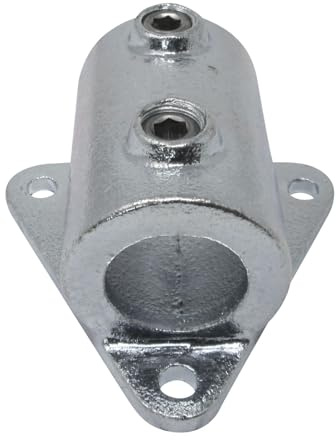 SOTOOLS Temperguss Wandhalter mit 3-Punkt-Befestigung, für Rohr Ø 48,3 mm | Flache Ausführung für sehr nahe Wandmontage.