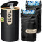 100L Botellas Recogedor con Tapa, Colector de Botellas, Negro Gran Plástico Botellas Almacenamiento Vacías Reciclaje Contenedor