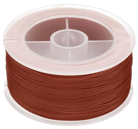 PATIKIL Nylon Cord 0.8mm x 71 Yards, Bracelet String Braided Nylon Thread Chinese Knotting Cord for Jewelry Making Beading Necklaces Blind Wind Chimes, Light Brown