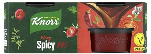 Knorr Hairy Bikers Spicy Stock Pot stock adds the perfect spicy kick for delicious meat, vegan and vegetarian meals 4x 26 g