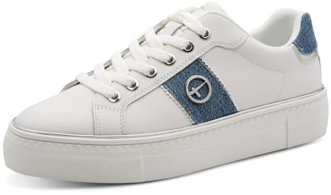 Tamaris 1-1-23724-42-418 Damen Sneaker Low Leder/Synthetik Ivory Beige Ivory Beige