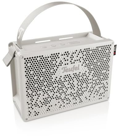 Teufel MYND - Tragbarer Bluetooth Lautsprecher Wasserdicht IP67, 2.1 System mit bis zu 42 Std Akkulaufzeit, Powerbank Funktion - Warm White