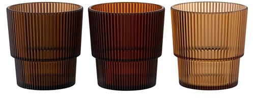 Set 12 Bicchiere acqua 300 ml marrone, in plastica PS, Shades of Chocolate, Unico