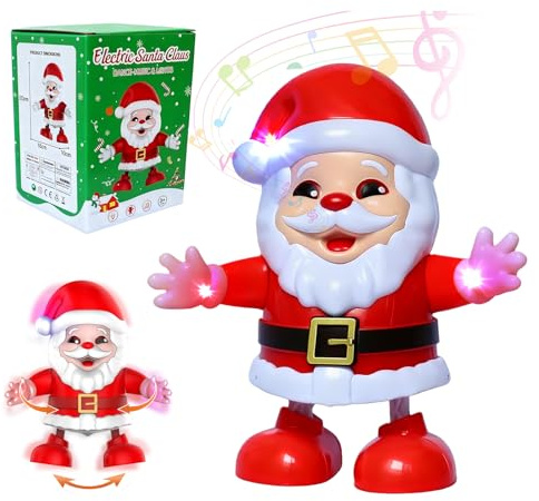 GAROMIA Weihnachtsmann Spielzeug Tanzender Laufender Singender Tanzender Weihnachtsmann Elektrischer Spielzeug Weihnachtsfigur Weihnachten Geschenk Weihnachtsfeier