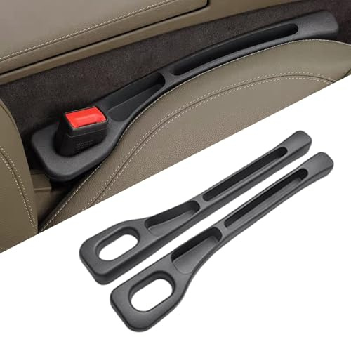 2Pcs Car Seat Gap Filler Set, Car Seat Gap Organiser Storage Box, Leak Proof Filling Strip, Vehicle Mounted Ga-p Seats Side Ga-p Filler for Most Models of Cars Organize Keys Phones Wallets