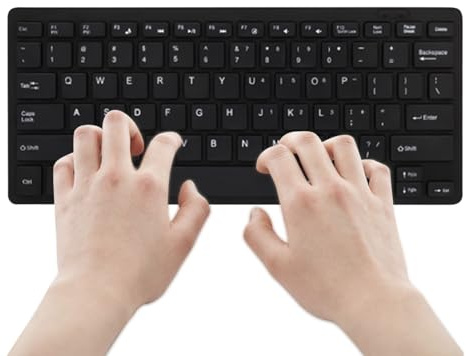 Clavier USB pour Ordinateur Portable – Dispositif de Frappe Ergonomique | Touches réactives Lisses, Construction Durable, Clavier Filaire à Faible Bruit, Travail de Bureau | Design Compact