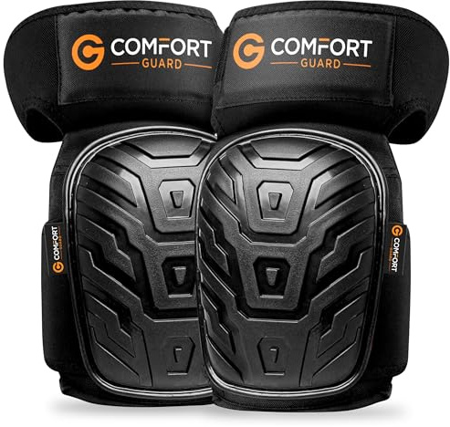 COMFORTGUARD Knee Pads for Work - Heavy Duty Gel & Foam Kneepads for Men & Women - Construction Gardening Flooring Tiling - Adjustable Straps & Carry Bag
