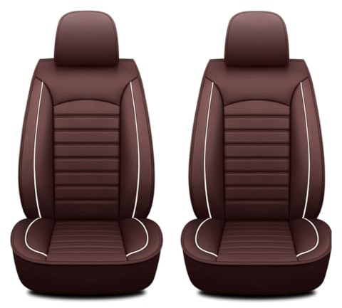DINGQINGYUN Vordersitze Set Auto Sitzbezüge Für Hyundai Kona/Hybrid/Elektro/Kona N SUV, AutositzbezüGe Set Leder, 2-Sitze SitzbezüGe Auto Vordersitze Zubehör(Brown)