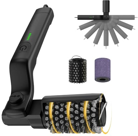 Nettoyeur de Grill Électrique - Outil de Barbecue à 3 Vitesses Réglables,Nettoyeur Rotatif pour Gril d'Extérieur,pour Femmes Hommes Personnes Âgées Chefs Jardin Terrasse Camping