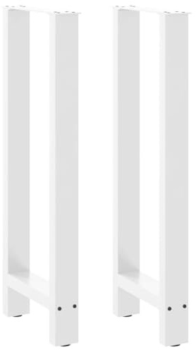 Mokuyary Lot de 2 pieds de table de bar, blanc, 40 x (100-101), en acier, pour bar, table, plan de travail, bureau