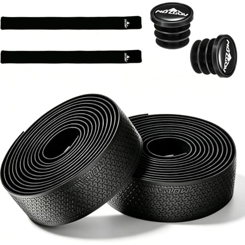 Lenkerband Rennrad, 2 Rollen Fahrrad Lenkerband, Rutschfest Stoßdämpfend Lenkerband Rennrad Griffband Selbstklebend für MTB Gravel und Urban Cycling, 215cm x 3m, Schwarz