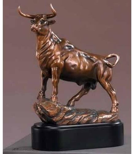 Wall Street Bull Standing Tall – Bronze Finish Statue