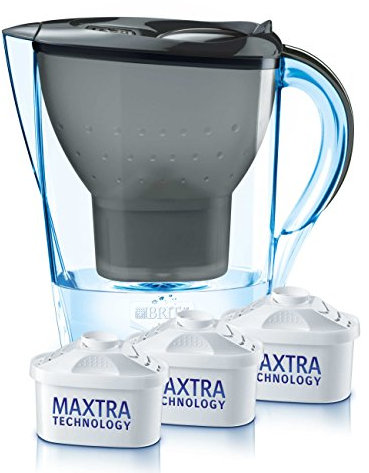 Brita 48259 Wasserfilter Marella Cool, Starterpaket inklusive 3 Kartuschen, graphit
