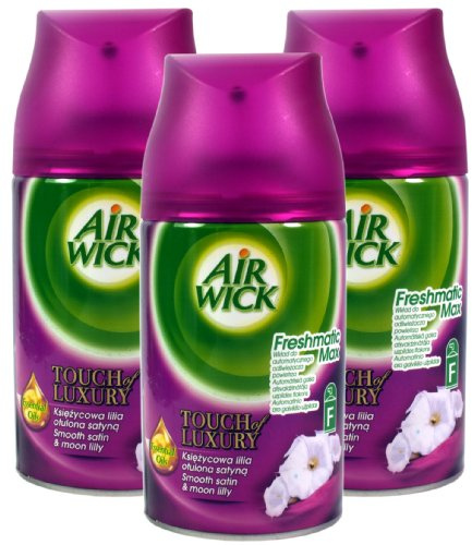 Airwick Freshmatic Max - Repuestos automáticos para pulverización, suave satinado y lirio de luna, 250 ml
