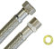 H2O-Flex® Panzerschlauch 1/2ÜM x 1/2AG, Flexschlauch DN13 für Sanitär mit Trinkwasserzulassung, 30cm-2m
