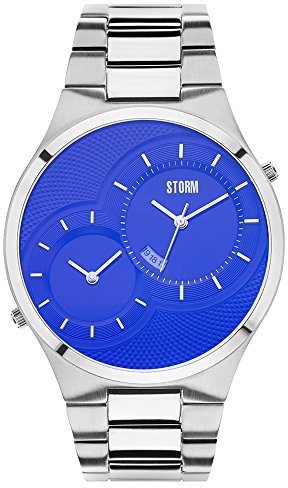 Storm Herren-Armbanduhr Duodex Lazer Blue Edelstahl silber-blau analog Quarz 47268/B