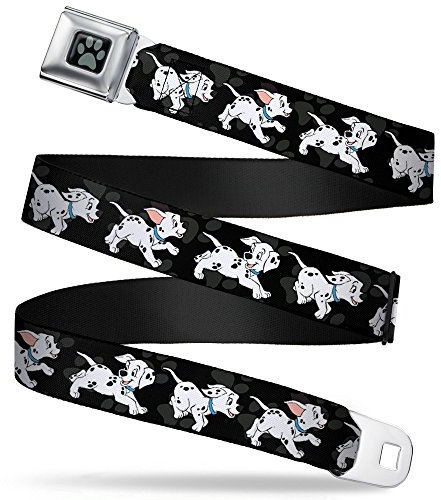 Buckle-Down Herren Paw Full Color Seatbelt Belt-Dalmatians Running/Paws Gray/White/Black X-Large Webbing Grtel, Mehrfarbig, 4 cm Breit-81/132 cm Länge