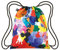 LOQI Museum Ernst Wilhelm Nay Irisches Gedicht Backpack Rucksack, 44 cm, 10 liters, Mehrfarbig (Multicolour)