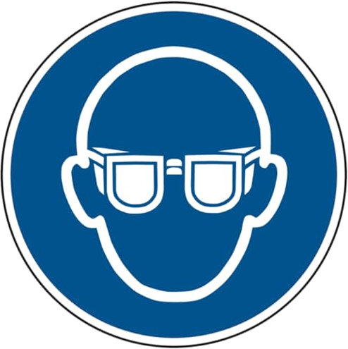 Gebotsschild, Augenschutz benutzen, Kunststoff, Durchm. 300 mm, DIN EN ISO 7010