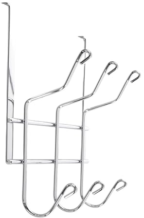 DESIGN DELIGHTS TÜRGARDEROBE PURISTA | 32 cm, Metall, extra breit für Duschtrennwände bis 5cm | Hakenleiste für Dusche, Duschgarderobe Garderobenhaken, Handtuchhalter