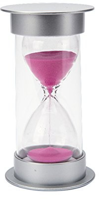 Besttimes Safety Plastic Glass 15 Minuti Clessidra Sabbia Clessidra Sand Timer Clock per la Bellezza delle Donne (Rosa)