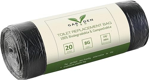 Tragbare WC-beutel, 100% kompostierbar & biologisch abbaubar, 20 Beutel für Toilette, Müll, Garten, Camping und Küche, ASTM D6400 und OK Compost Home zertifiziert