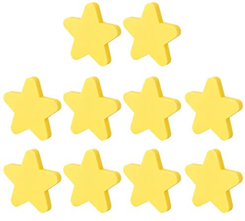 Batop Lot de 10 Boutons de Meuble Enfant, Bouton de Porte en Forme de Étoile Mignon Poignee de Meuble pour Tiroir, Armoire et Placard Décoration (Jaune)