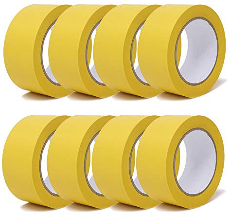 gws Putzband PVC gerippt Abklebeband 8 Rollen von Hand reißbar Maler-Schutzband in Profi-Qualität versch. Farben & Breiten Länge: 33 m x 50 mm breit