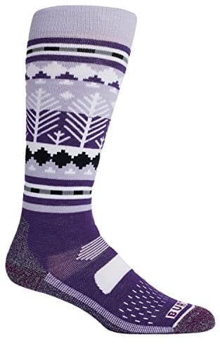 Burton Women's Performance Midweight Snowboard Socks, Snowy Pines, M UK