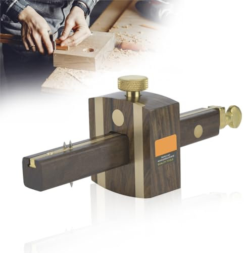 8 Inch Ebony Marking Gauge,Dual Pin Depth Gauge Scribing Tool for Woodworking,High Hardness Mark Scraper Scriber for Draw Straight Lines