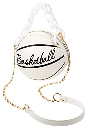 Amosfun Basketball Handtasche Basketball Form Tasche Frauen Ketten Handtasche Kugelform Mode Umhängetasche Mini Brieftasche Rund Geldbörse Geschenkm für Mädchen Frauen Damen 17 cm