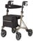 Bischoff & Bischoff Alevo Country Rollator, faltbar – Gelände-Rollator für drinnen und draußen, Gehwagen mit Profil-Bereifung und abnehmbarer Tasche, Sitzhöhe 51cm, Platin