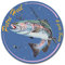 Finest Folia Fisch Aufkleber im Retro Stil 10x10cm Angeln Fischen Vintage Sticker für Auto Boot Angelkoffer Angel Zubehör wetterfest R164 (03 Forelle, Petri Heil)