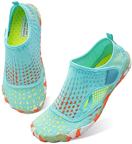 Womens and Mens Water Shoes Thicken Soles Breathable Swim Shoes Cozy Barefoot Athletic Aqua Socks for Beach Pool Diving Hiking Outdoor Water Sports 8.5 Women/7.5 Men