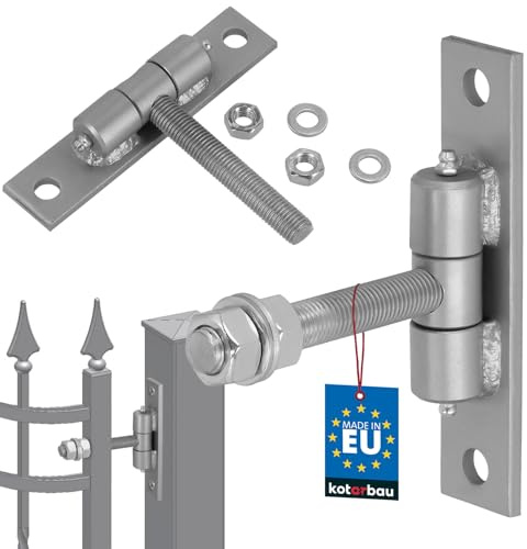 KOTARBAU® Torangel mit Anschraubblech und Schmiernippeln Einstellbar für Türen Tore Robuste Konstruktion ⌀ 16 mm