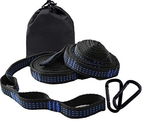 COADILNIO Hammock Straps (2 Pack), 2 m x 2.5 cm,yoga Swing Hanging Belt Camping Hammock Accessories Suspension System, with 2 Hook Carabiners, Carrying Bag