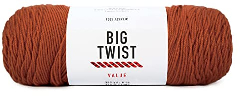 Craftz Value Worsted Yarn in (Rust) - 100% Acrylic, 6 oz, 380 Yards, CYC Weight Category 4, Knit Gauge 4 in = 18 Stitches on US 8 Needles