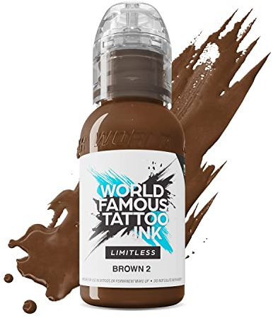 World Famous Tattoo Ink Limitless - Brown 2 - professionelle Tattoo Farbe - REACH konform - 30 ml