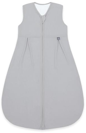 emma & noah Premium Baby Schlafsack Sommer, Bequem & Atmungsaktiv, 100% Bio-Baumwolle, OEKO-TEX Zertifiziert, Flauschig Weich, Bewegungsfreiheit, 1.0 TOG (Essential Grau, 110 cm)