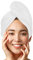 LUXTOGO® Haarturban-Premium Haarhandtuch 100% Baumwolle, Hochwertiges Turban Handtuch mit Knopf und Gummizug, Super Saugfähiges Kopfhandtuch (1 STK Weiß)