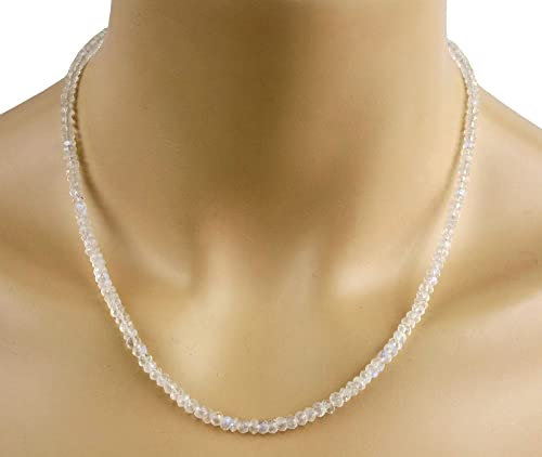 Mondstein Kette – Collier in weiß, 61,50 ct.