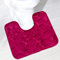 Reyox Tapis de Toilette Antidérapant Absorbant Tapis Contour de WC Polyester Forme de U vin Rouge 40 x 50 cm