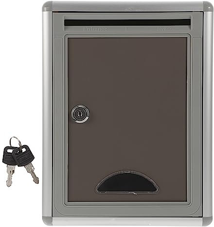 Housoutil 1Pcs Small Suggestion Box With Lock Feedback Box Donation Box With Lid Locking Hinges For Countertop Or Wall Mounted