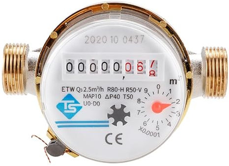 Contatore dell'acqua del rubinetto, contatore dell'acqua intelligente, contatore meccanico DN15 per uso domestico, combinazione di lancette digitali ad alta sensibilità