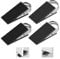 SUPAWAY 4 Stück Türkeil Gummi Türstopper Keil Mobile Türpuffer Schwarz Türschutz Rutschfester Gummikeil mit Edelstahlhaltern Kratzfester Keil für Badezimmer, Balkontür, Kinderzimmer, Terrassentür