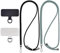 Universal Mobile Lanyard for Mobile, Metal Stickers for Mobile Phones, Adjustable Cords, Straps or Straps to Free Your Hands., Matcha Green, Black, One size